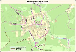 Bratton village map of Rights of way
