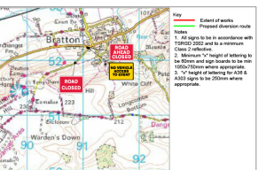 Portway Road Closure map for