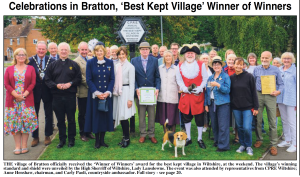 White Horse News photo of Tidy Bratton team presentation with Laurence Kitching award.
